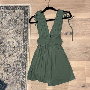 Green mini dress